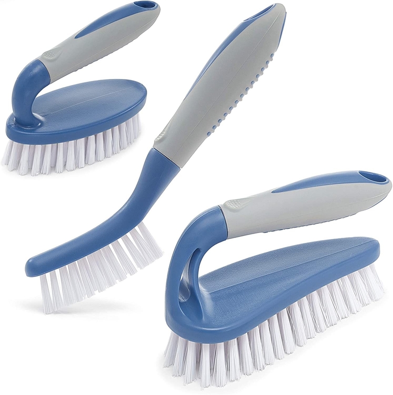 buy Cleaning Shower 3pcs Scrub Brush Set With Ergonomic Handle And Bristles online manufacturer