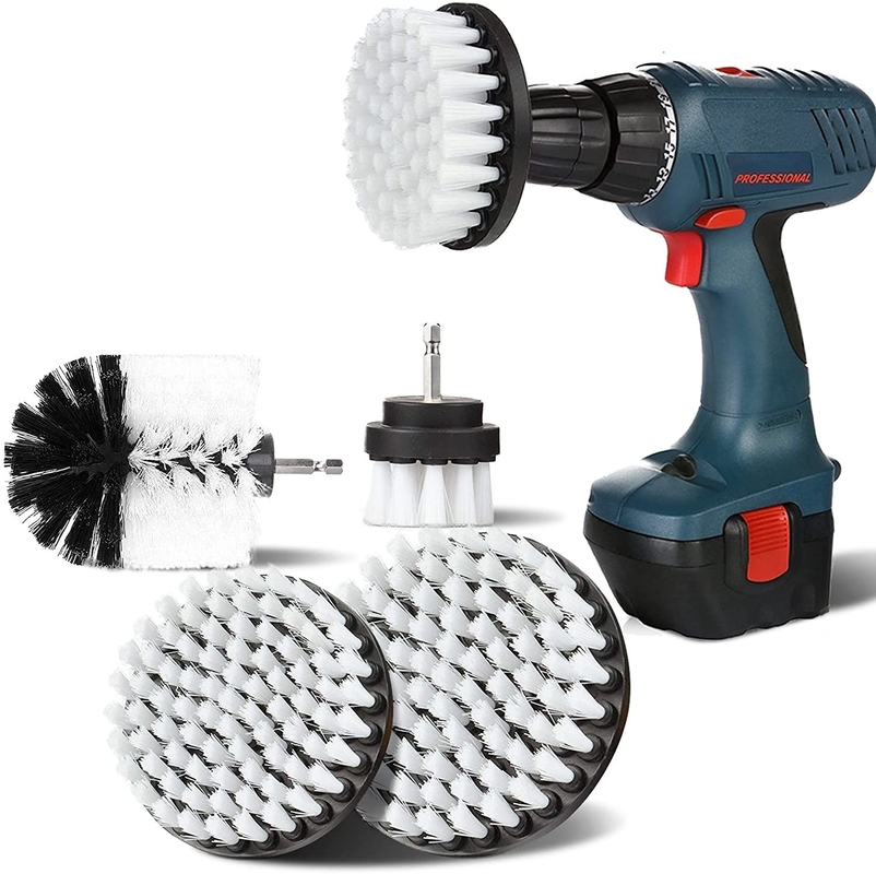 Carpet Electric Drill Cleaning Brush , 4 Pcs Rotating Brush Cleaning With Soft Bristles