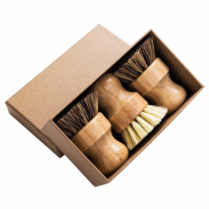 buy Bamboo Round 3 Packs Mini Natural Scrub Brush With Union Fiber online manufacturer