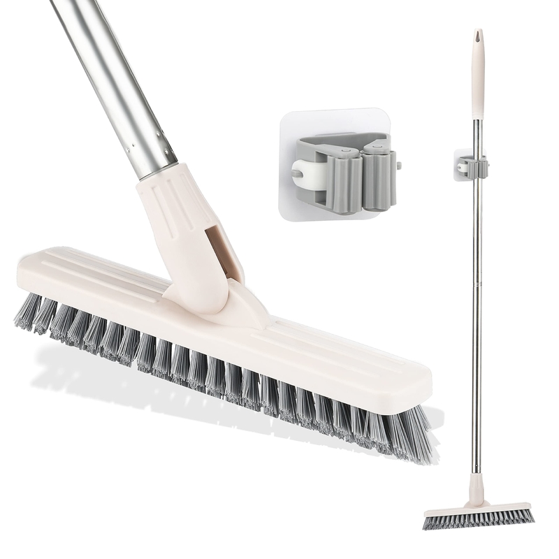 V Shaped Bristles Floor Scrub Brush With Long Handle