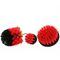 Power Scrub 3 Piece Drill Brush Set Polypropylene Nylon Red Color 3.5&quot;