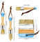 1.5in Chalk And Wax Paint Brushes Set 3pcs Wooden Handle DIY Painting