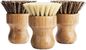 3.15in Round Kitchen Scrub Brush Set 3pcs Bamboo Pot Brush 8cm Air Dry