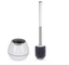 White Toilet Brush And Holder Set Silicone Bristles With Tweezers